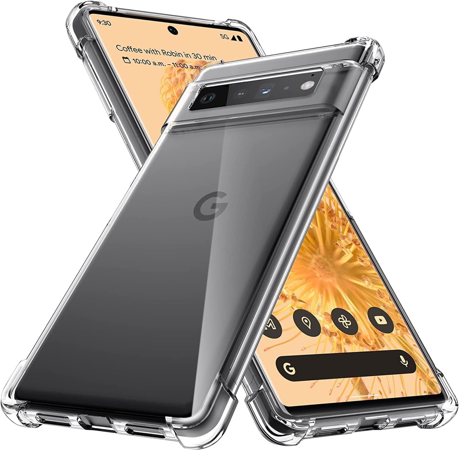 Zubitech Case for Google Pixel 6 Pro Crystal Clear Silicone Cover Bumper Shockproof Protective Cover with Best Camera Protection Designed for Pixel 6 Pro