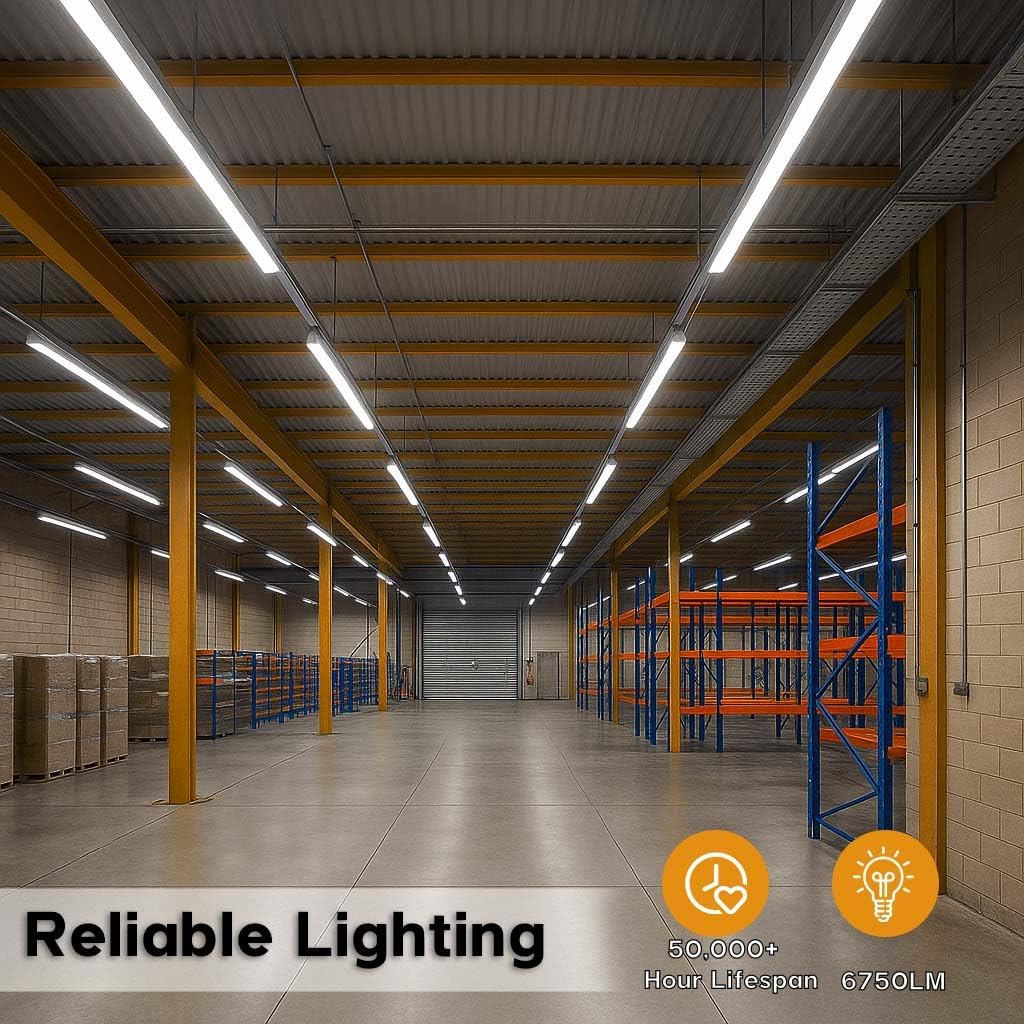 T8 8FT LED Tube Light, 8 Foot T8 V Shaped Single Pin FA8 Base, Ballast Bypass 270° 50W 6750LM, 6500K Cool White, Clear PC Cover (Replace 150W LED Flourescent Bulbs) Dual -Ended Power AC100-277V 12PACK