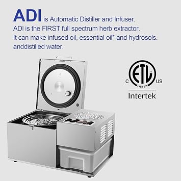 LETIME ADI Automatic Herbal Extractor, Infuser and Distiller in One with 4 L Water Distiller, Essential Oil Distiller, Herbal Oil Infusion Machine, Hydrosol Maker, Water Distiller for Home