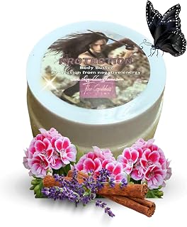 Spiritual Protection Body Butter with Sunflower Oil & Vitamin E – Deeply Moisturizing & Nourishing Natural Moisturizer with Protective Crystals, Essential Oils, Vegan & Paraben-Free