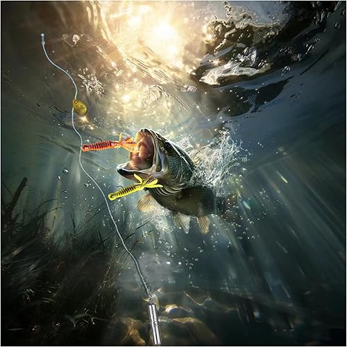 Miniatura 5 de 10Pcs Drop Shot Ready Rigs Kit with 2 Fishing Wacky Hooks,No Snag Skinny Sinker(1/2oz,3/8oz,1/4oz.1/5oz.), Spinner Blades， Fishing Bass Rig Cylinder