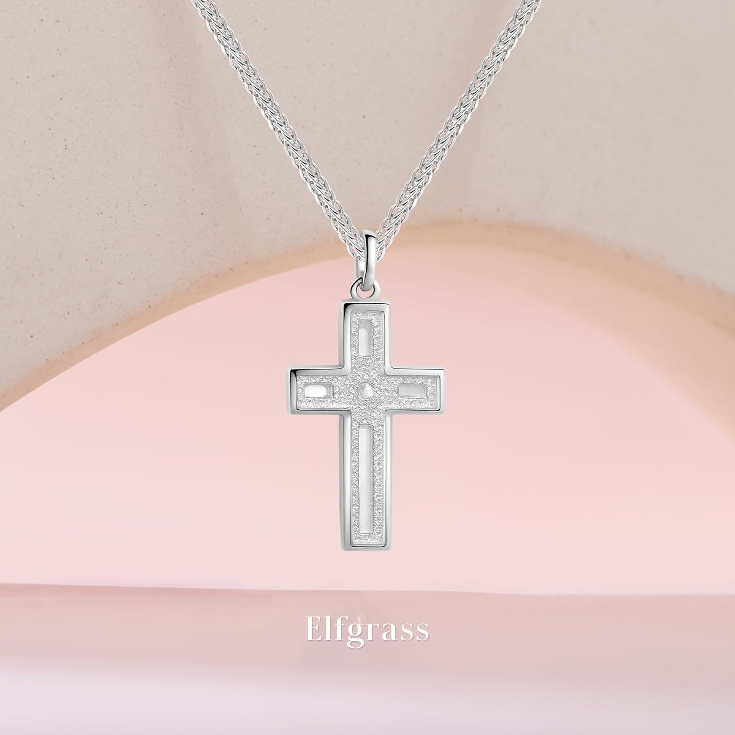 S925 Sterling Silver Cross Necklace for Women, Dainty Mother of Pearl Pendant with Cubic Zirconia, Chic Symbolic Jewelry Gift for Her - Image 7
