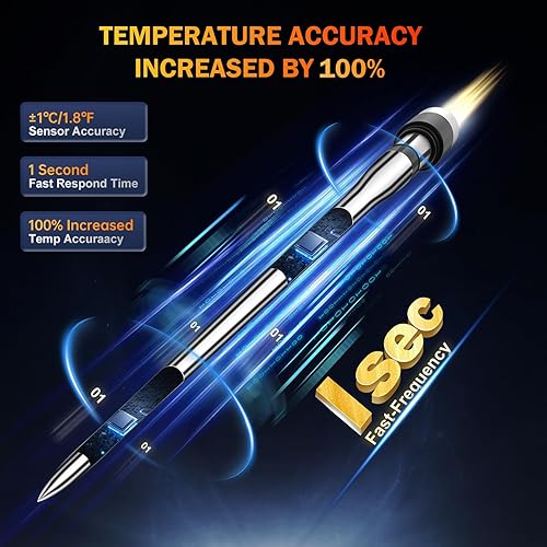 Miniatura 7 de Termómetro de carne inalámbrico, termómetro digital Bluetooth de 800 pies con aplicación inteligente, temperatura precisa mejorada en un 100%,