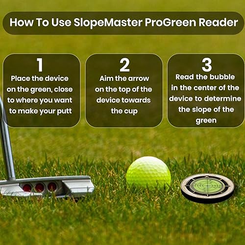 Miniatura 4 de Ddaowanx Lector verde de golf, marcador de pelota de golf con burbuja horizontal de alta precisión, herramienta de accesorios de golf Putt Aid,