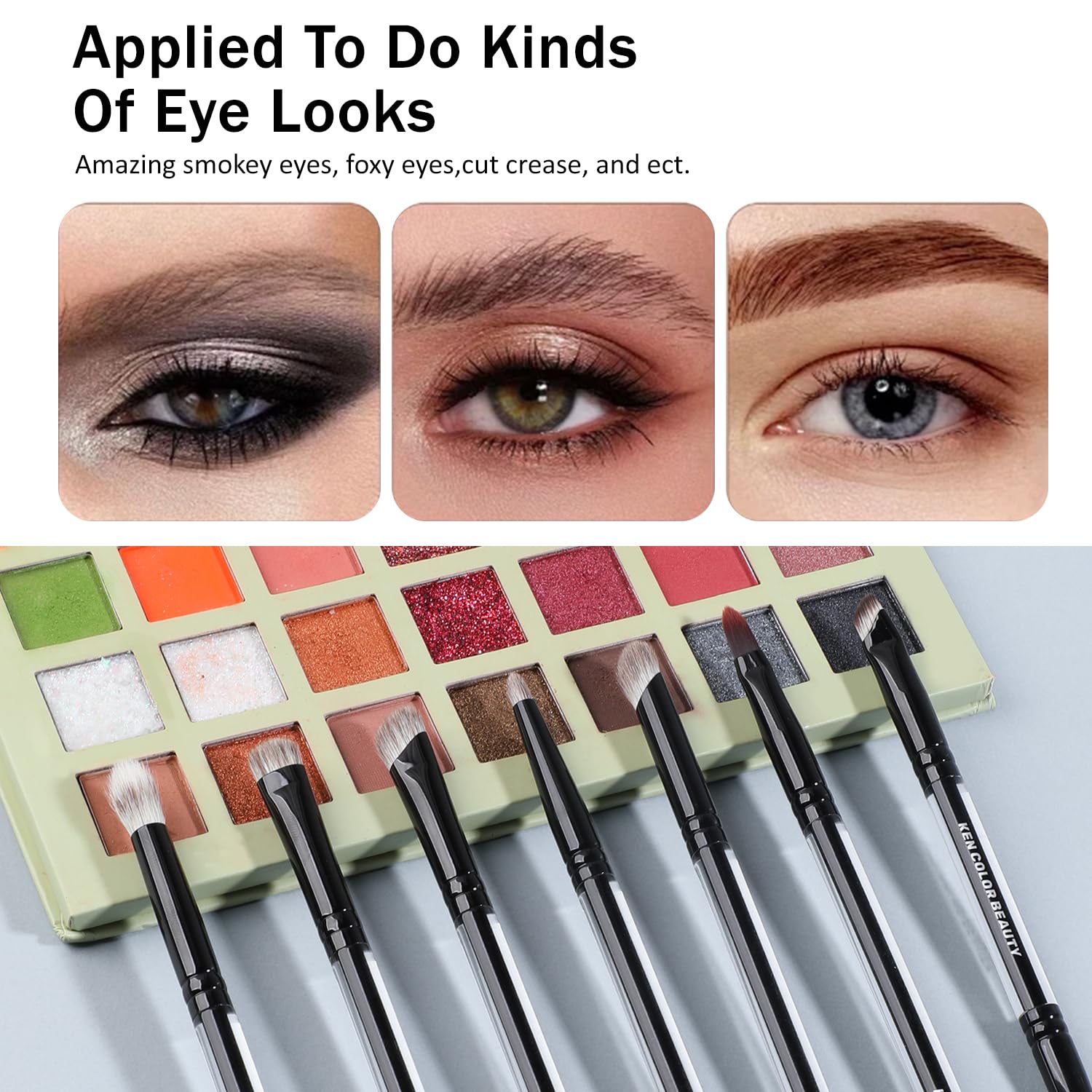 KENCOLOR Premium - Juego de brochas de maquillaje de 13 piezas con bolsa de viaje de poliuretano, mango acrílico de alta gama, cerdas sintéticas suaves y naturales, densas y no absorbentes, para una