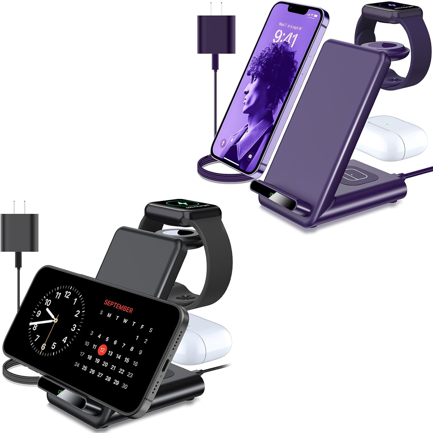Wireless Charging Staion Black+Purple