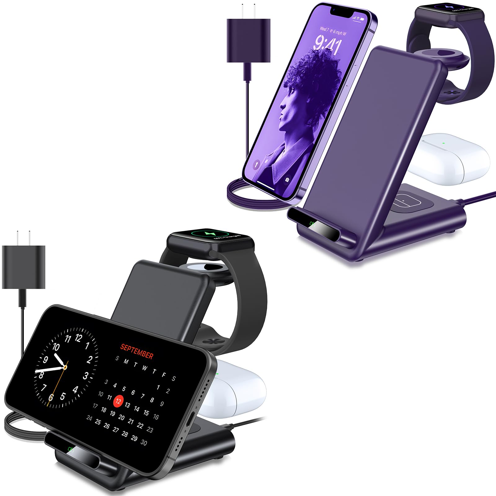 Wireless Charging Staion Black+Purple