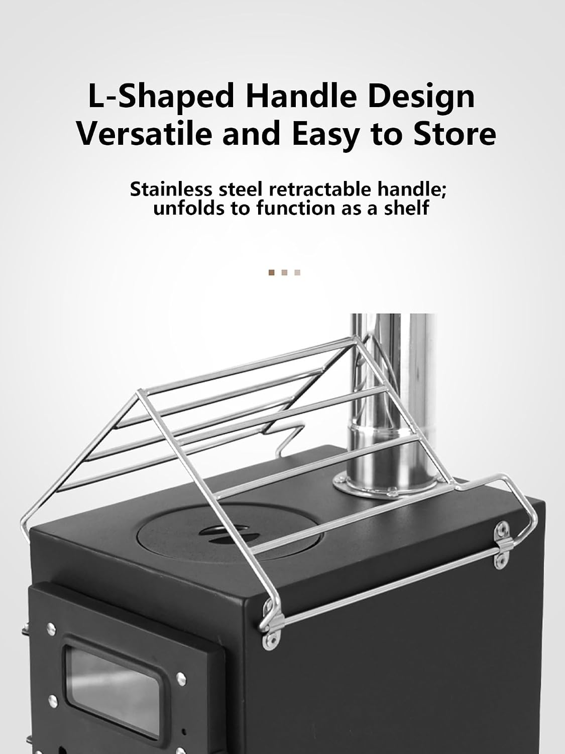 Wood Stove Hot Tent Stove Wood Heater Camping Stove with 5 Chimney Pipes View Glass for Camping Hunting Ice Fishing Outdoor Heating Cooking Hunting Ice Fishing(ステンレス鋼)