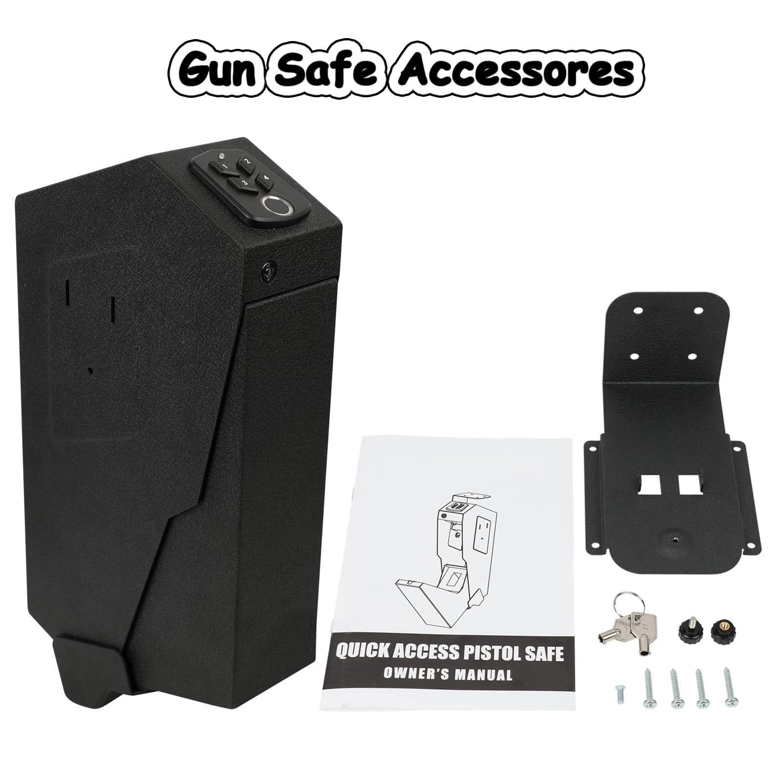 Caja Fuerte Biométrica para Armas con Huella Dactilar - Acceso Rápido, Desplegable para Pistolas, Montaje Único para el Escritorio