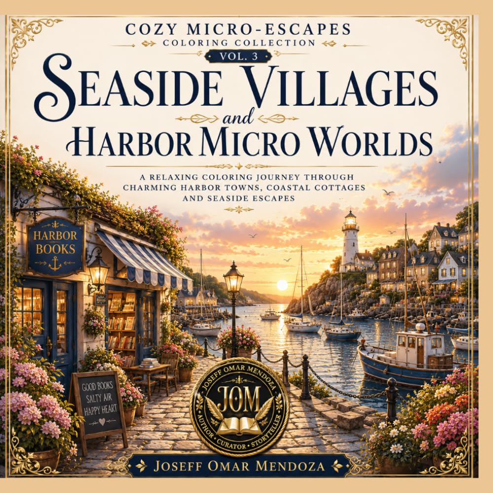 Seaside Villages and Harbor Micro Worlds: Bold and Easy Coloring Book for Adults Featuring Seaside Villages, Harbor Cafés, Lighthouse Towns, Coastal ... & Easy Relaxation Coloring Books for Adults)