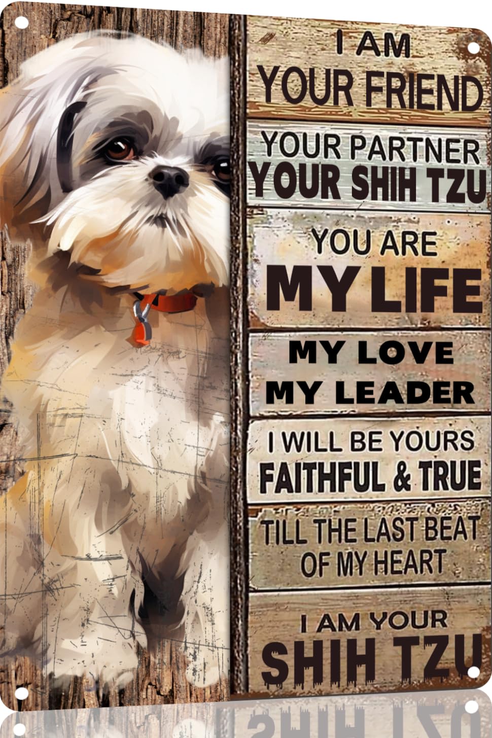Preeklen Tin Sign 008 Shih Tzu Metal Sign Tin Sign Vintage Wall Art I Am Your Friend Gift For Dog Lovers Vintage Wall Art Prints Funny Outdoor Decor For Home Decor Mancave Decor 6X8 Inch