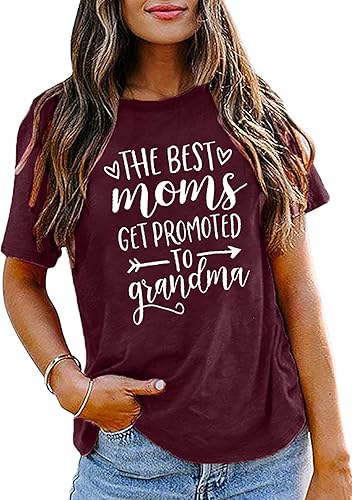 Miniatura 2 de Camiseta de manga corta para mujer, con texto en inglés "Get Promoted to Grandum", camiseta casual de regalo para abuelas