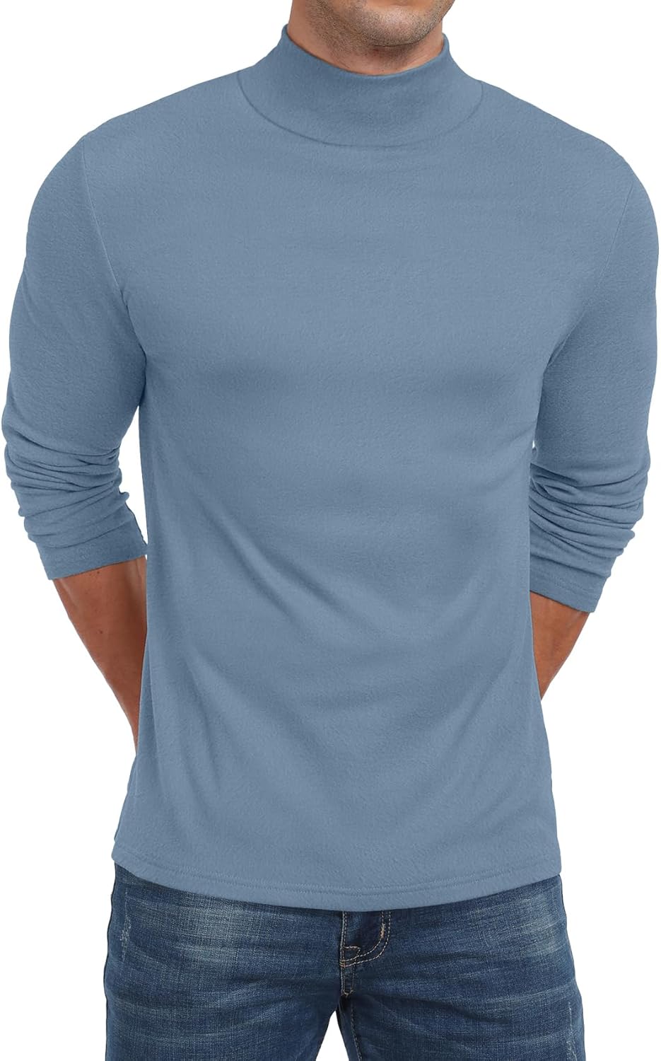 Sailwind Men's Mock Turtleneck Long Sleeve T Shirts Basic Slim Fit Pullover Sweater Thermal Lightweight Tees - Image 4