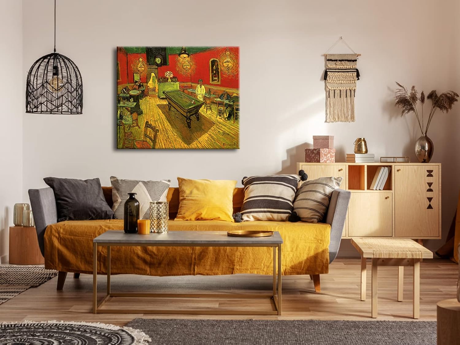 Wieco Art Large Classic Canvas Prints Wall Art The Night Cafe in the Place Lamartine in Arles by Van Gogh Famous Abstract Oil Paintings Reproduction Artwork Giclee Pictures for Home Office Decor