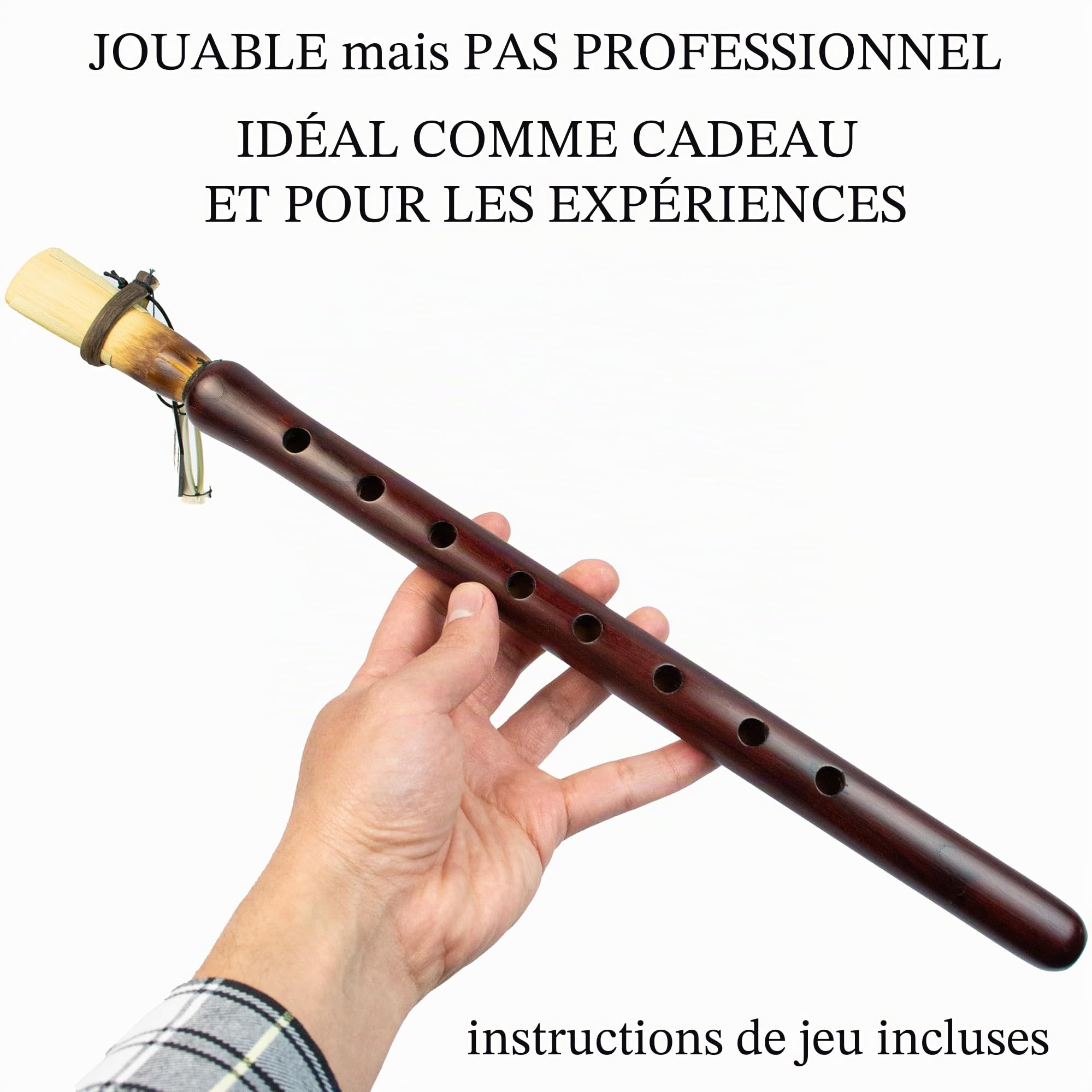 Instrument duduk arménien en bois d'abricot avec étui en cuir écologique
