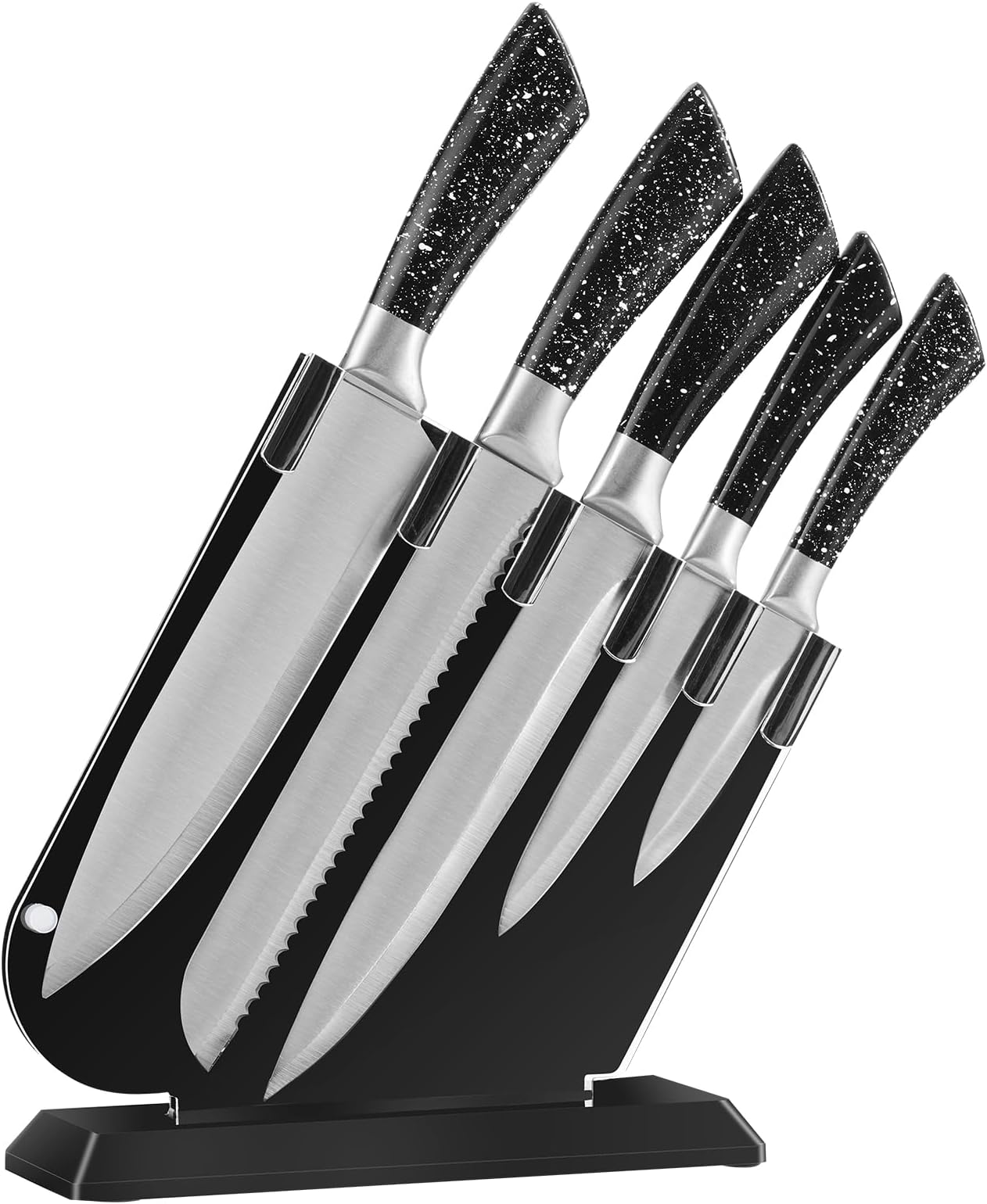 MasterChef Knife Set with Block, 5 Kitchen Knives with Sharp Stainless