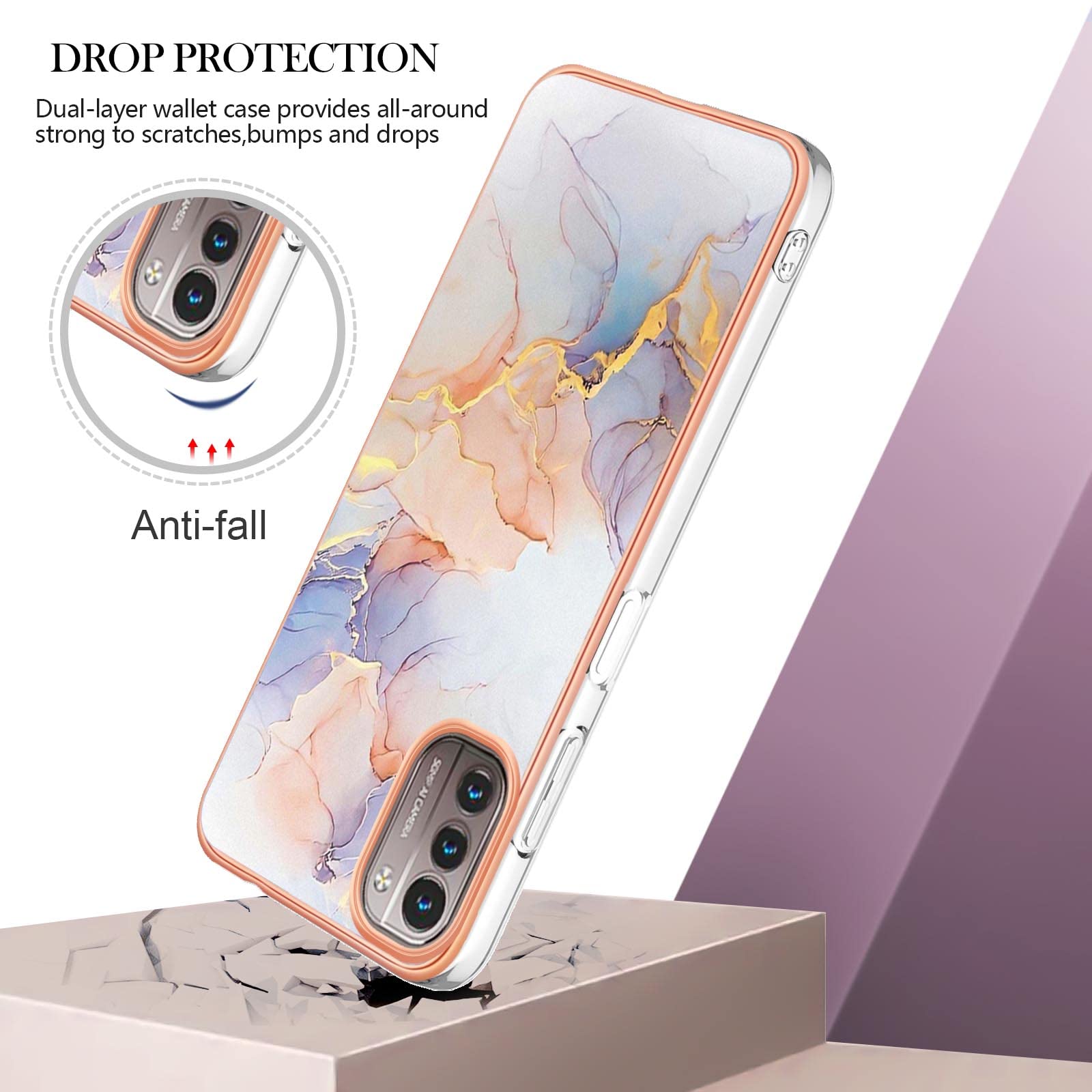 Dedux Custodia per Nokia G21 / G11 Cover, Custodia Gold Glitter