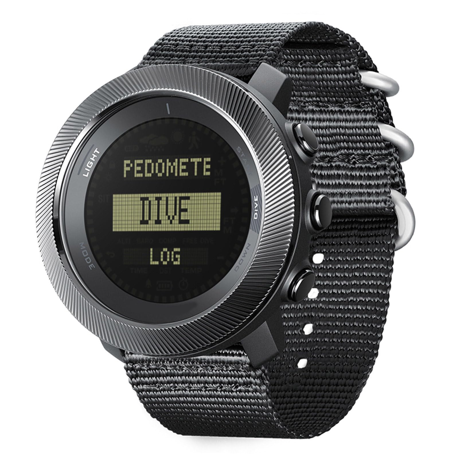Montre de Plongée, Montre de Sport Numérique étanche à 100 M avec Rétroéclairage LED Baromètre Thermomètre Boussole Altimètre pour Hommes Femmes Randonnée Natation en Montagne