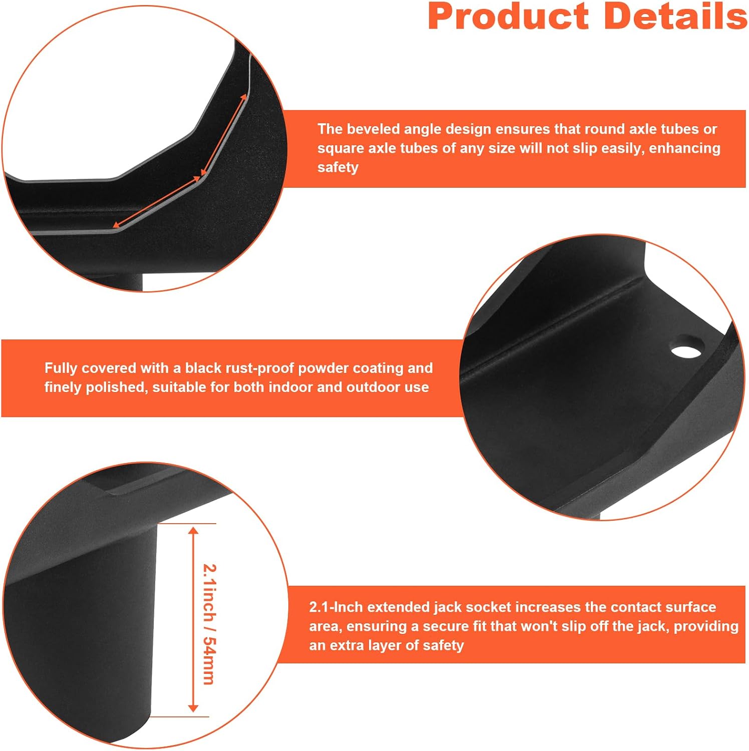 Bottle Jack Axle Adapter Lifting Saddle for 2" and 3" and 4" Round Axle Tube and 2" Square Axle Tube,Bottle Jack Adapter Axle Saddle Within 1.6 Inch of Lift Table Diameter