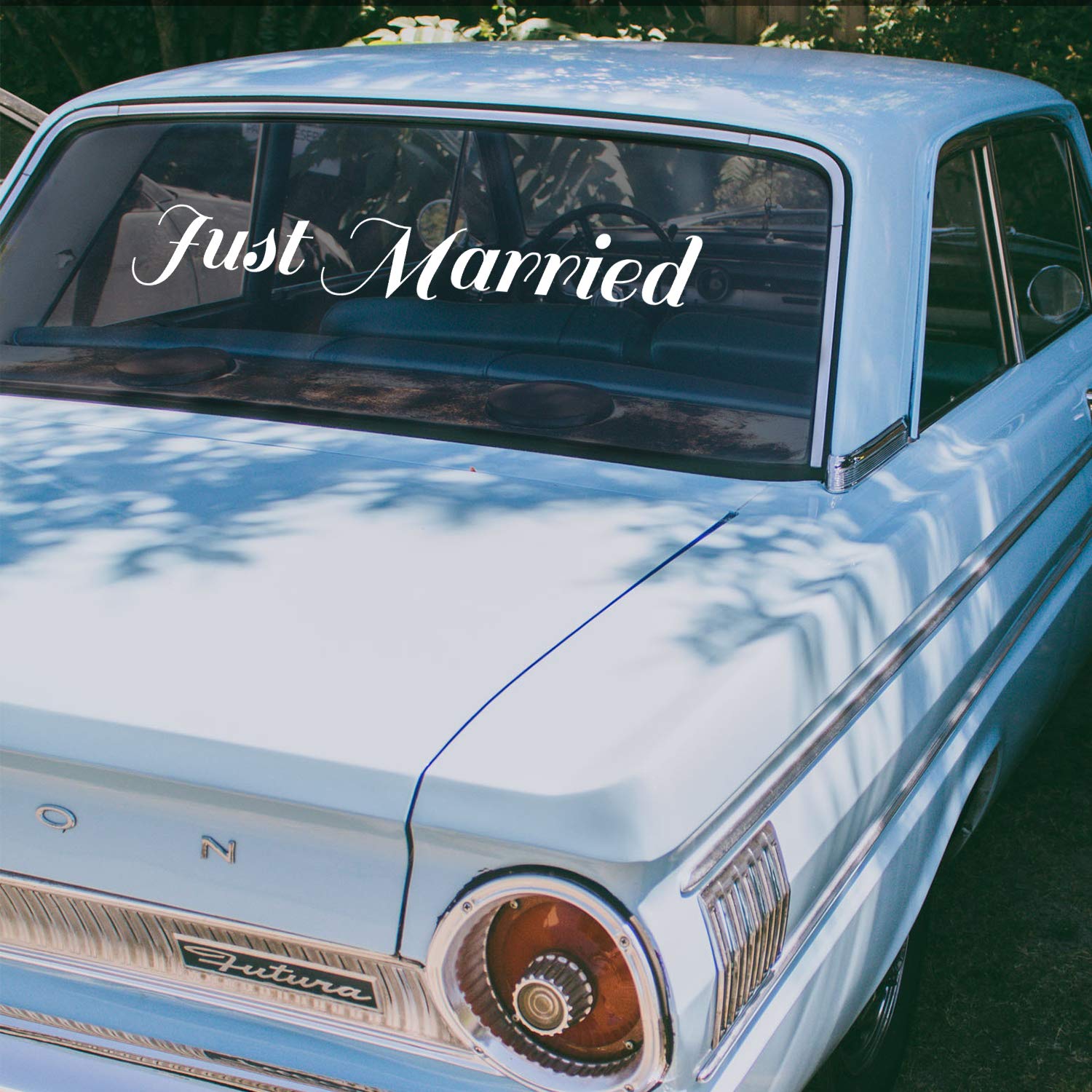 Buy Vinyl Wall Art Decal Just Married 4" x 25" Cursive Couples