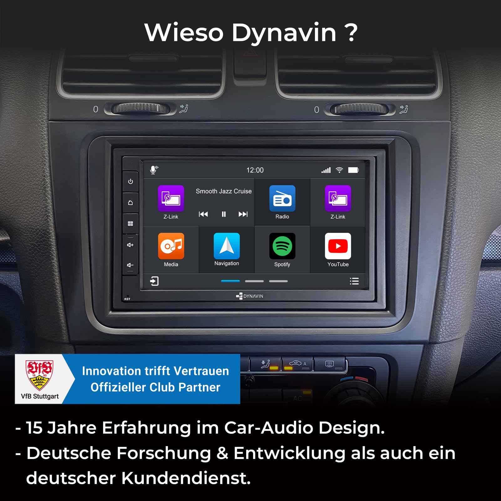DYNAVIN Android uniwersalne radio samochodowe z podwójnym DIN nawigacją, 7-calowe radio z bezprzewodowym Carplay i Android Auto | wyświetlacz Head-up | w zestawie DAB+: D9-7005 Premium Flex