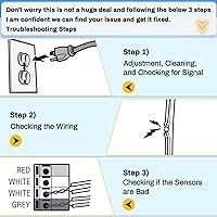 Vista 6 de Kit de sensor de seguridad 41A5034, repuesto para sensor de puerta de garaje Craftsman/Chamberlain/Liftmaster, compatible con abridores de puerta