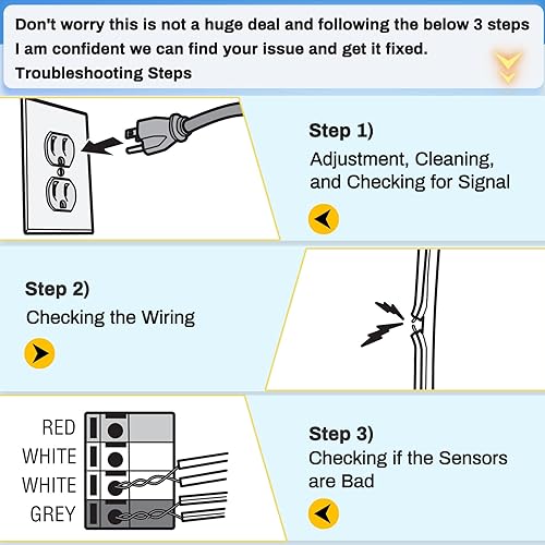 Miniatura 6 de Kit de sensor de seguridad 41A5034, repuesto para sensor de puerta de garaje CraftsmanChamberlainLiftmaster, compatible con abridores de puerta de