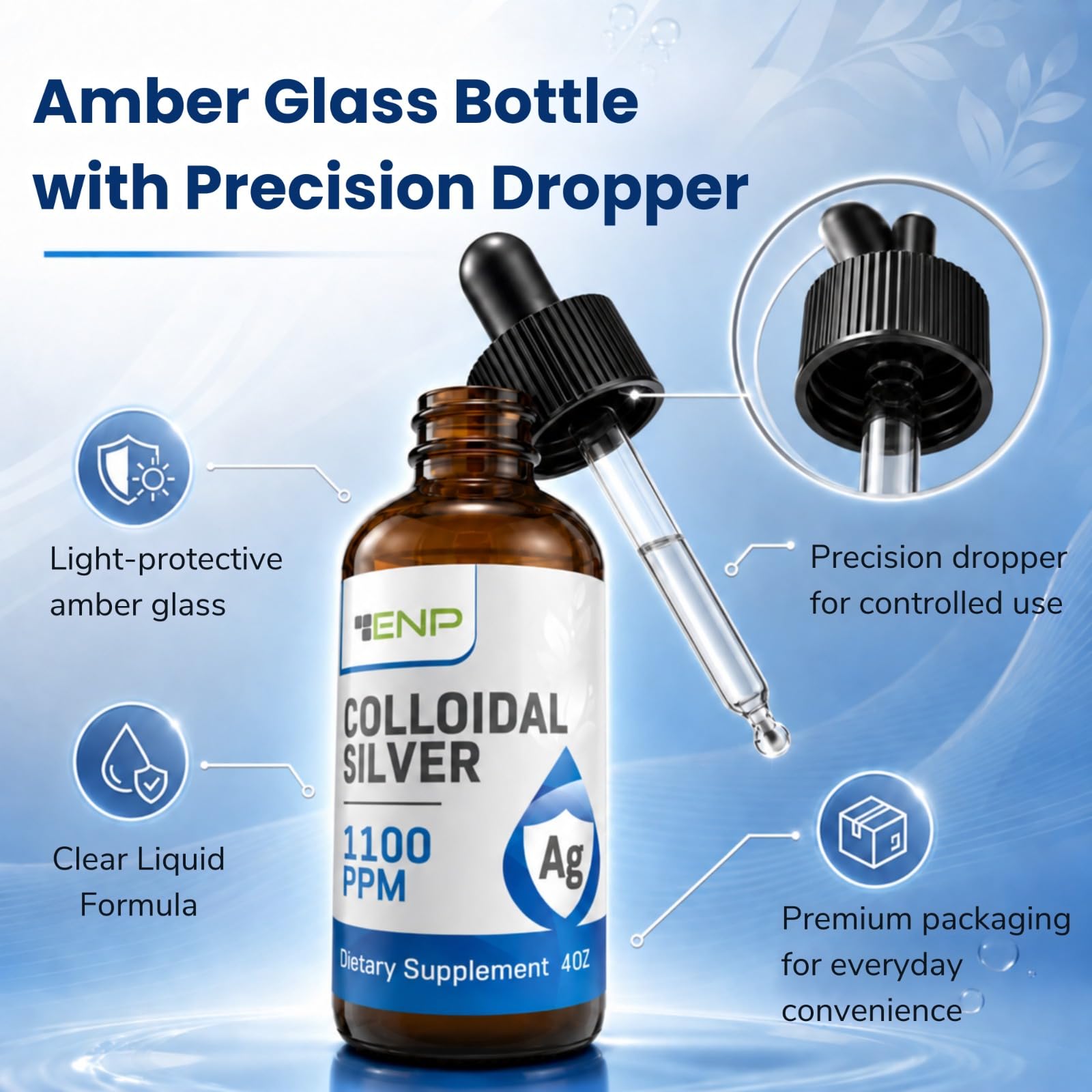 Colloidal Silver Liquid 1100 ppm, High Potency Mineral Supplement, 4oz — Amazon image 4