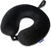 Vista 61 de Fabuday Memory Foam Neck Pillows for Travel - Airplane Pillows for Sleeping with Attachable Snap Strap Soft Washable Cover, Flight Pillow for Pink