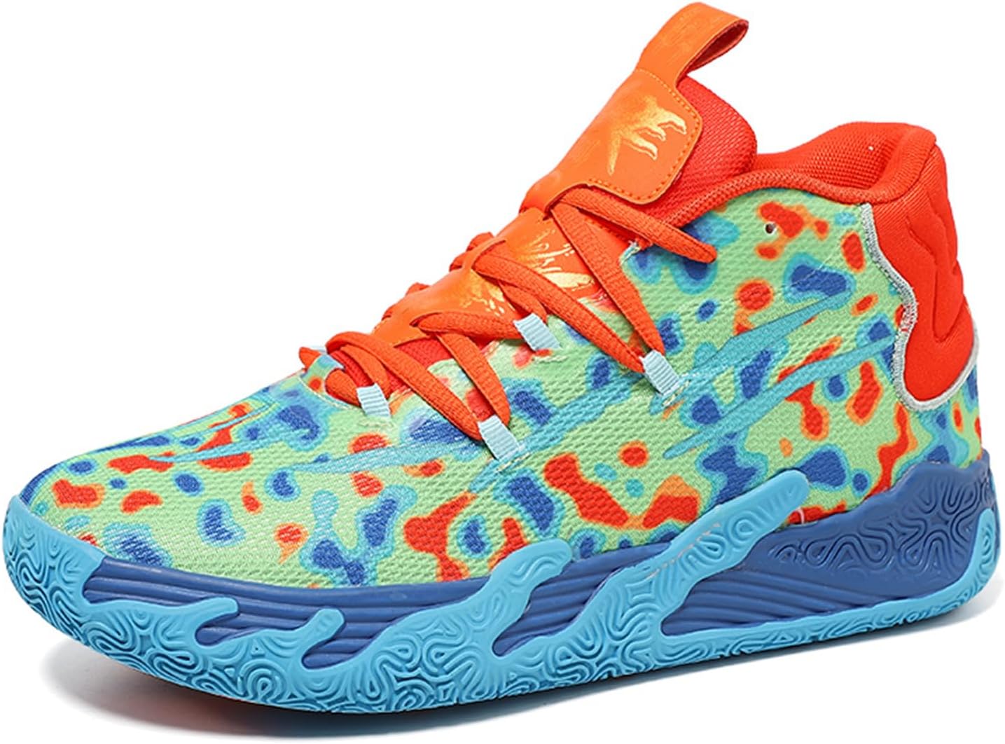 Men's Fashion High Top Lace Up Basketball Shoes Lightweight Non Slip Casual Outdoor Sneakers for Tennis Walking Volleyball