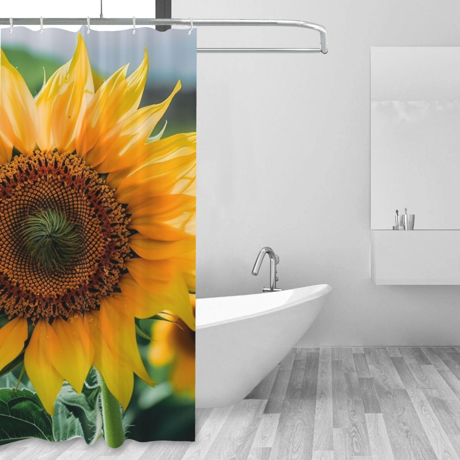 Rideau de douche tournesol pour illuminer votre décoration de salle de bain