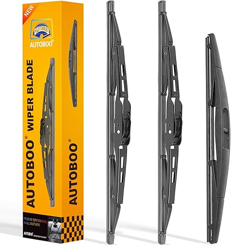 Vista 22 de AUTOBOO Limpiaparabrisas de 21 + 21 pulgadas con limpiaparabrisas trasero de 14 pulgadas de repuesto para Jeep Grand Cherokee 2005 2006 2007 208