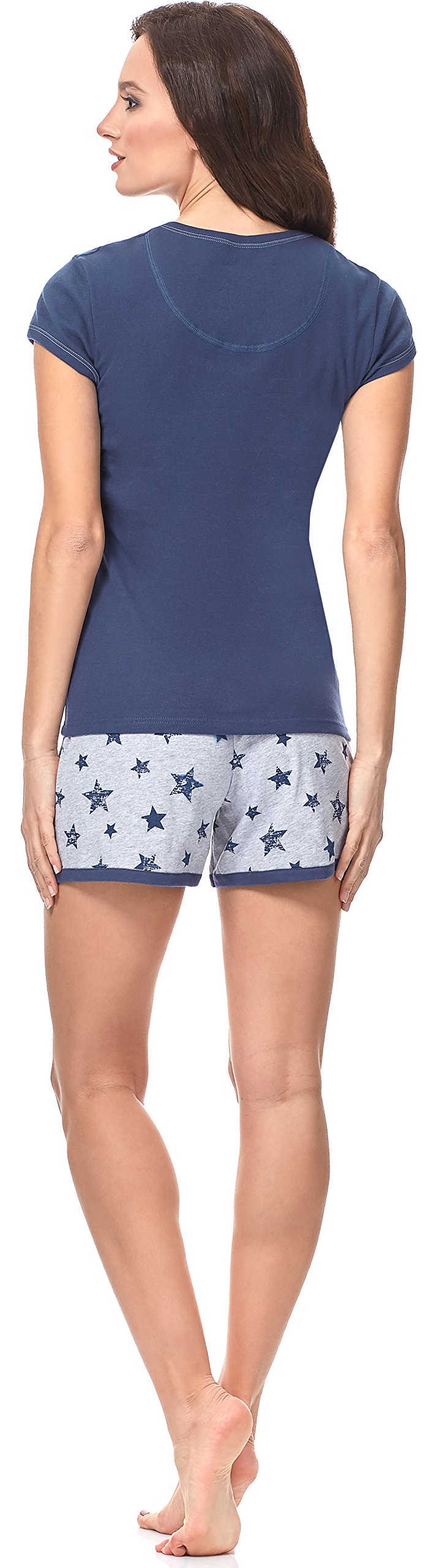 Italian Fashion Pijama Mujer Invierno | Pijama Mujer Algodon Cálida y Cómoda | Pijamas Chica Manga Larga | Conjunto de 2 Piezas de Pijamas para Ella con Estampado de Estrellas S-XXL