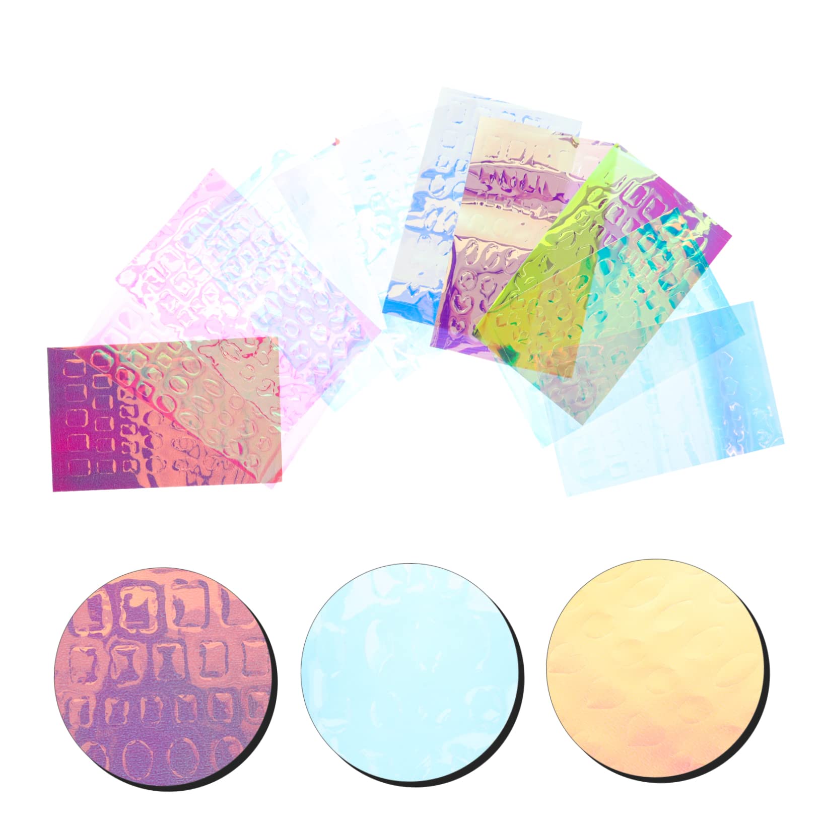 NOLITOY 55hojas Calcomanías De Uñas Decoración De Manicura Creativa Para Chicas Efecto Espejo y Transparente Para Salones y Uso Casa