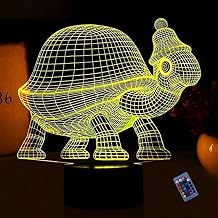Creative 3D Tortoise Night Light 16 Colors Changing USB Power Remote Control Touch Switch Decor Lamp Optical Illusion Lamp LED Table Desk Lamp