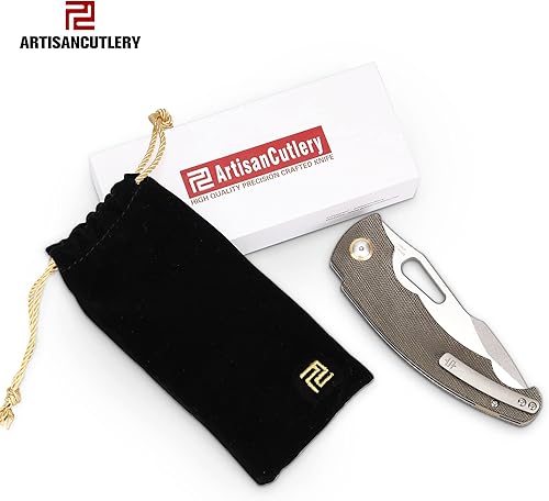 Miniatura 8 de ARTISANCUTLERY Xcellerator - Cuchillo de bolsillo plegable (1860P) para hombres con agujero para el pulgar, cuchillo EDC de 3.86 pulgadas, hoja de