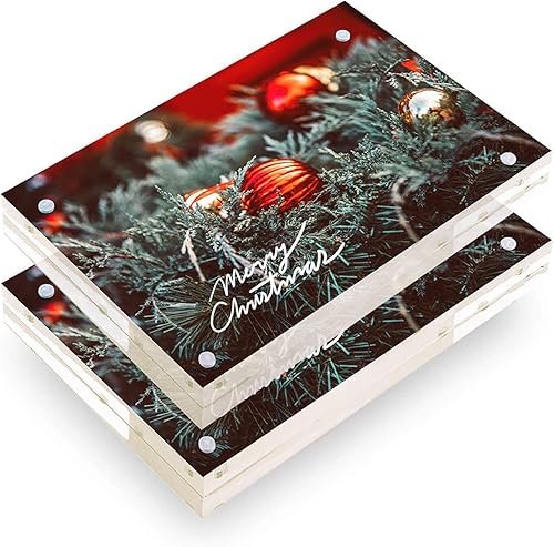 Adorox Marco de fotos de acrílico magnético de doble cara para oficina, escritorio, decoración del hogar, regalo de boda