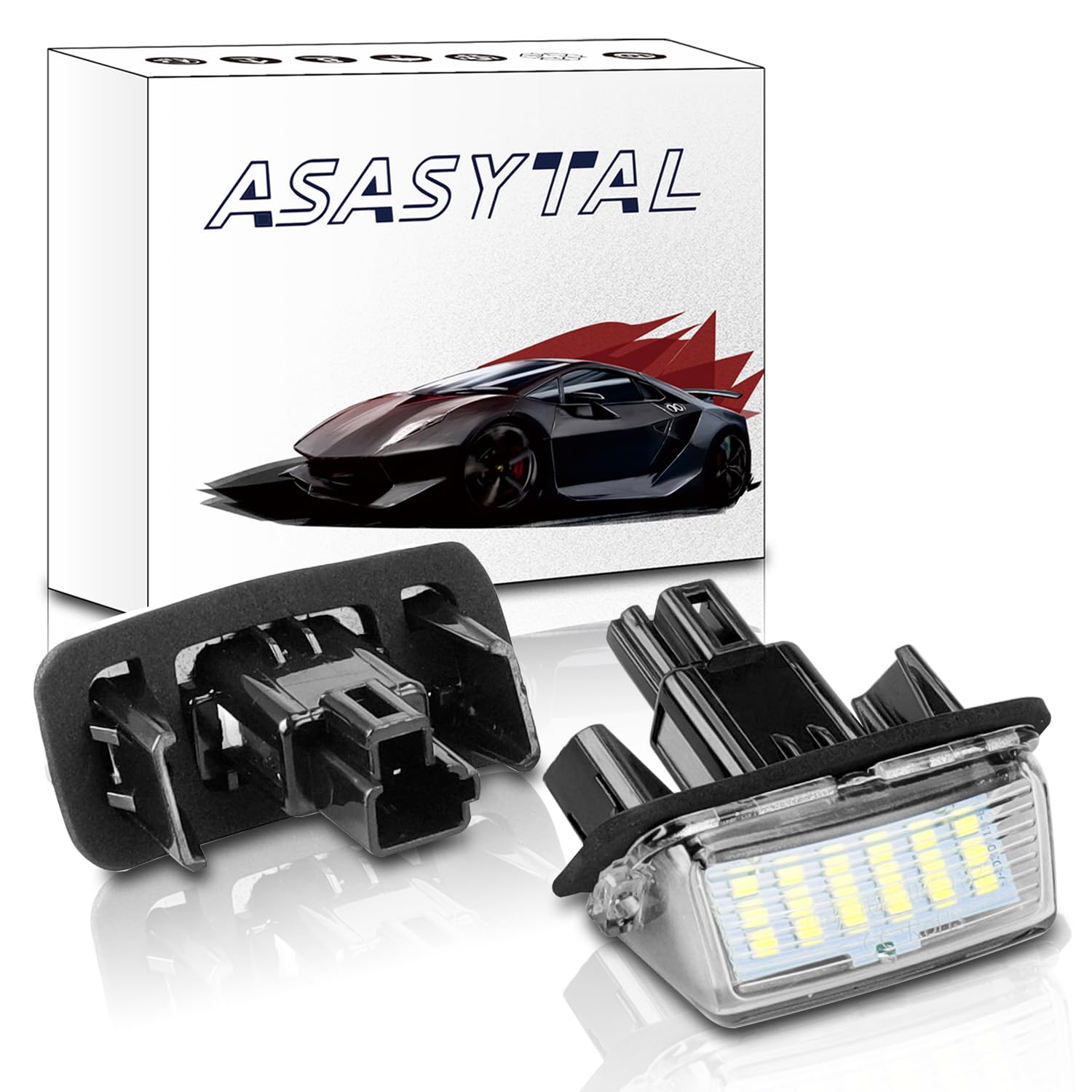 Luci Targa a LED Compatibili con Camry, Yaris/XP21, Auris E180, Corolla Type E210 TS Touring Sports, Luci Targa Posteriori Senza Errori, Luce Bianca Brillante 6000K, 2 Pezzi