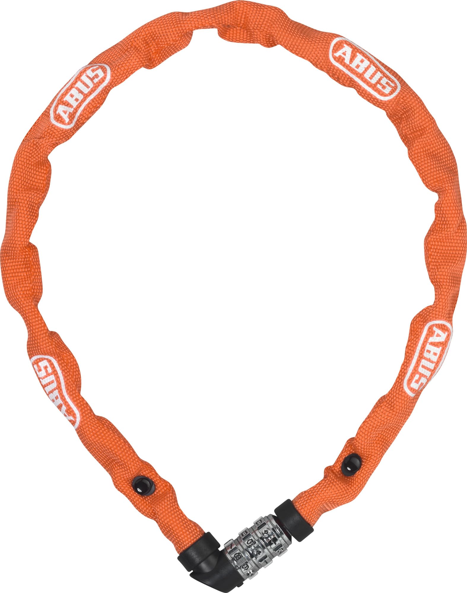 ABUS chain lock 1200 Web - Combination lock with 3-digit combination - Hardened steel chain - Lightweight bike lock with choice of colours - Bike accessories - 60 cm - Orange