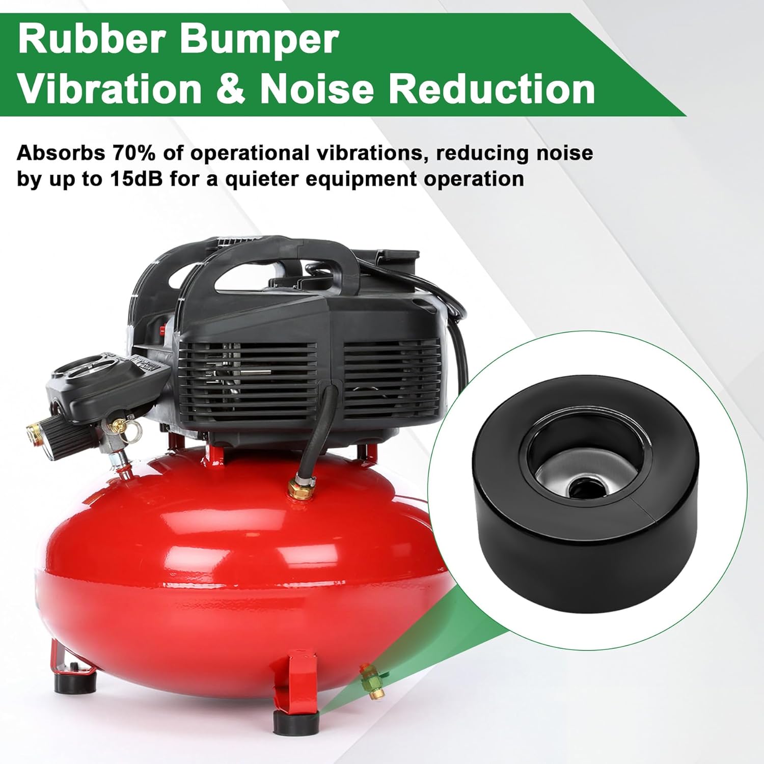 4-Pack Air Compressor Rubber Feet Replacement Foot Mount Vibration Pads, 192310GS Anti Vibration Rubber Feet Isolation Pads for Generators & Pressure Washers, Universal (With 4 Screws & Nuts)