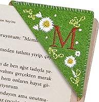 Vista 61 de Marcapáginas de esquina bordado, marcapáginas personalizadas con 26 letras de diseño de triángulo de fieltro, bordado y hecho a mano para tu placer
