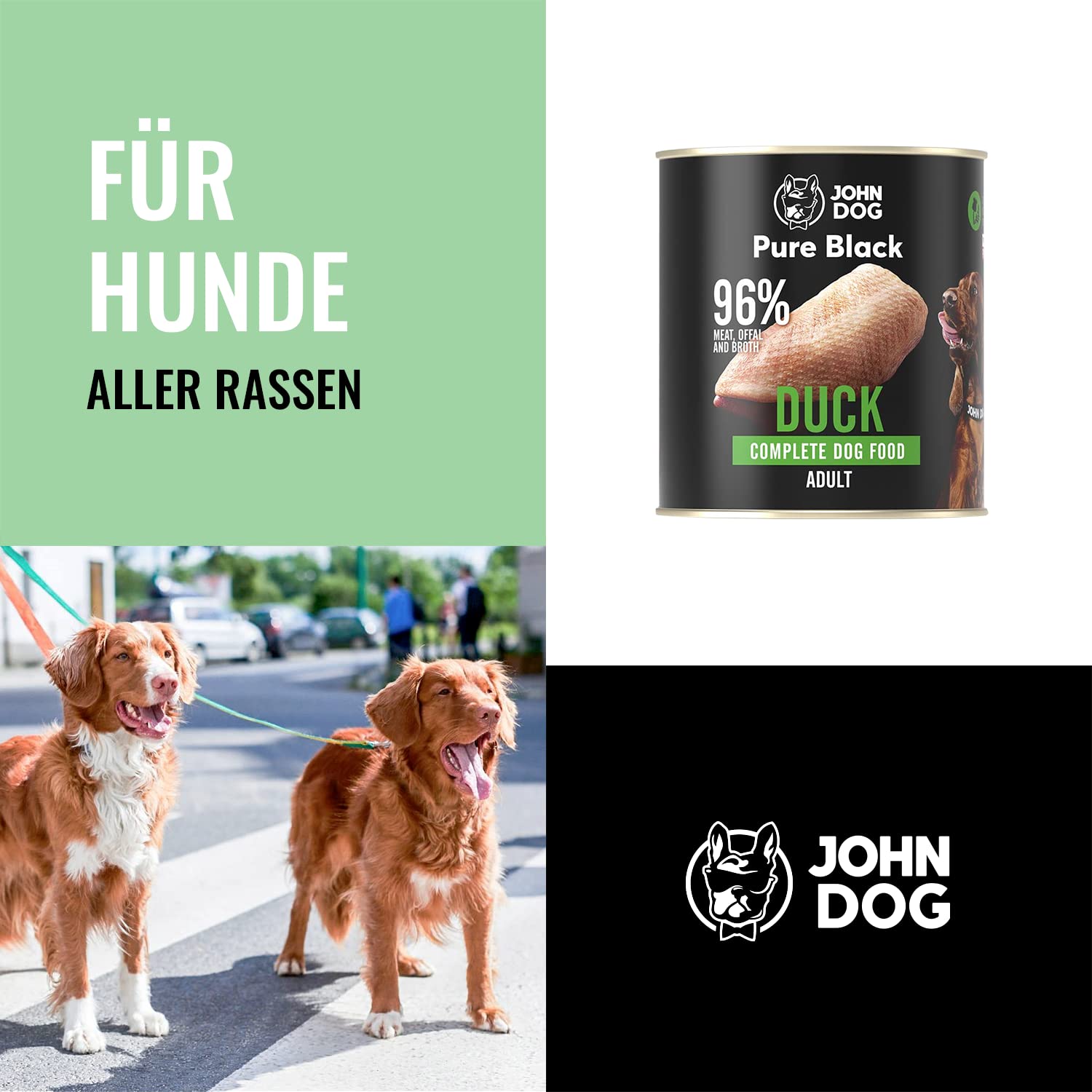 KARMA MOKRA John Dog PURE BLACK DOROSŁY KACZKA 800g*6