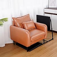 Vista 8 de Allpop - Mesa para ver TV con bandeja ajustable, mesa plegable para portátil con 6 alturas y 3 ángulos de inclinación, con portavasos para sofá