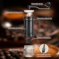 Vista 8 de Molinillo de café manual, molinillo de café de capacidad de 0.88 oz con 40 ajustes externos ajustables, molino cónico de fresas cerámicas