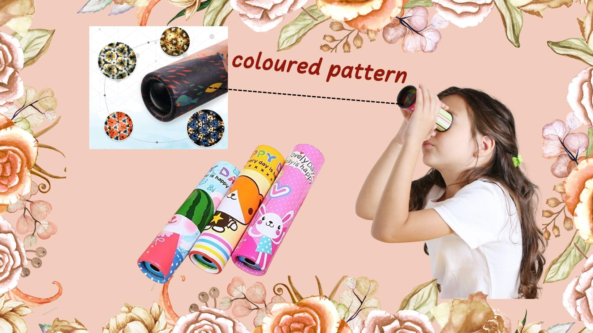 BKDT Marketing Kaleidoscope Magical Educational Fun Science Toy - Party Return Gift (Pack of 3) - Kaleidoscope - Birthday Return Gifts Kalediscope 2
