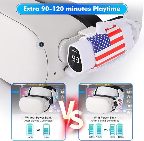 Miniatura 5 de Battery Pack Compatible with OculusMeta Quest 2 and Quest, 5000mAh Lightweight Power Bank 15W Fast Charging Extended Battery for Extra 2+ Hours of