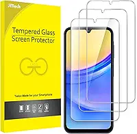 JETech Película de Vidro Temperado para Samsung Galaxy A15 4G / 5G 6,5 Polegadas, Protetor de Tela 9H, Antiarranhões, HD Transparente, Pacote com 3