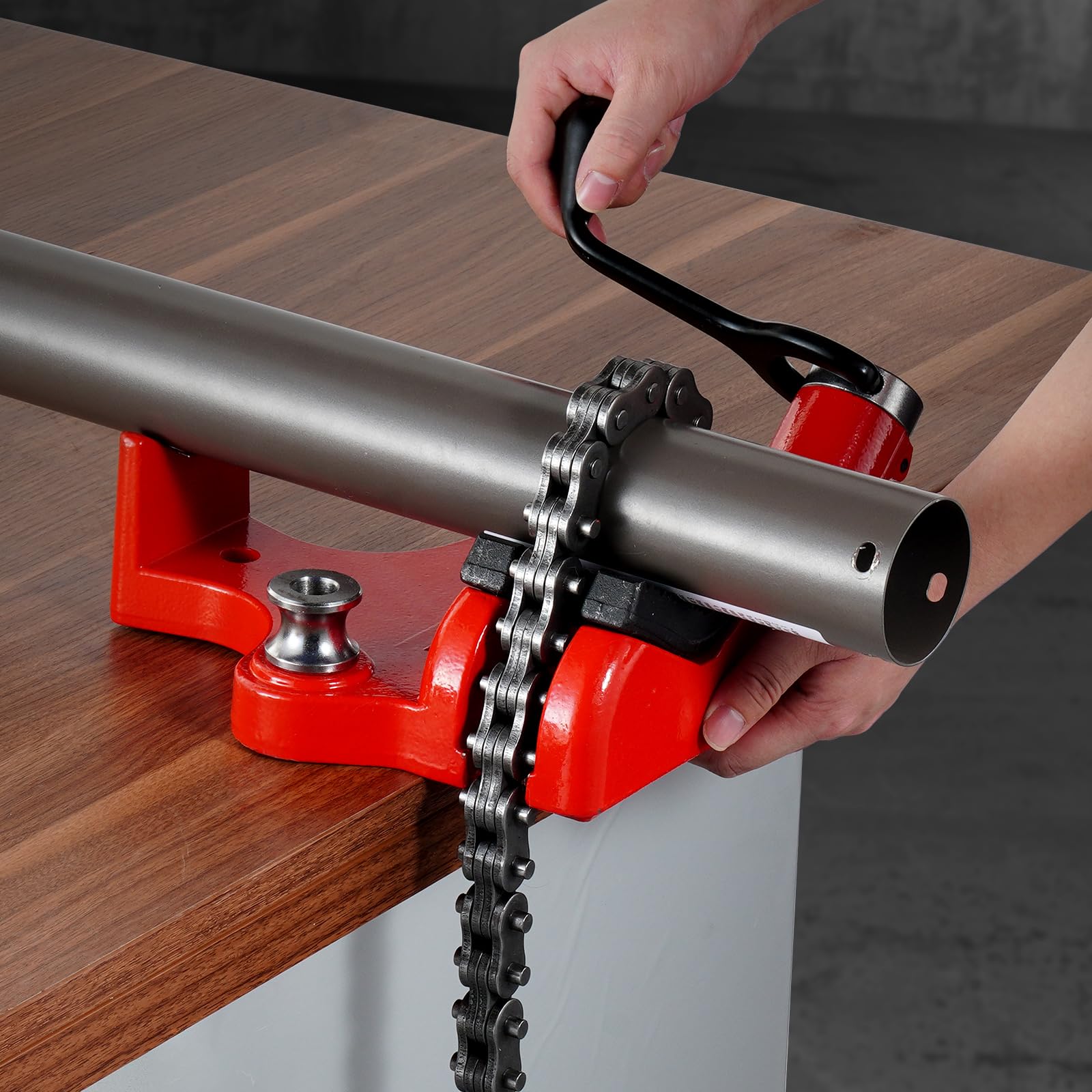 VEVOR Étau à Chaîne d'Établi à Vis de Tuyaux 6,35-152,4 mm avec Chaîne Robuste 710 mm, Base en Fonte, Serrage de Qualité Industrielle, pour Plomberie, Réparations Automobiles, Travail des Métaux