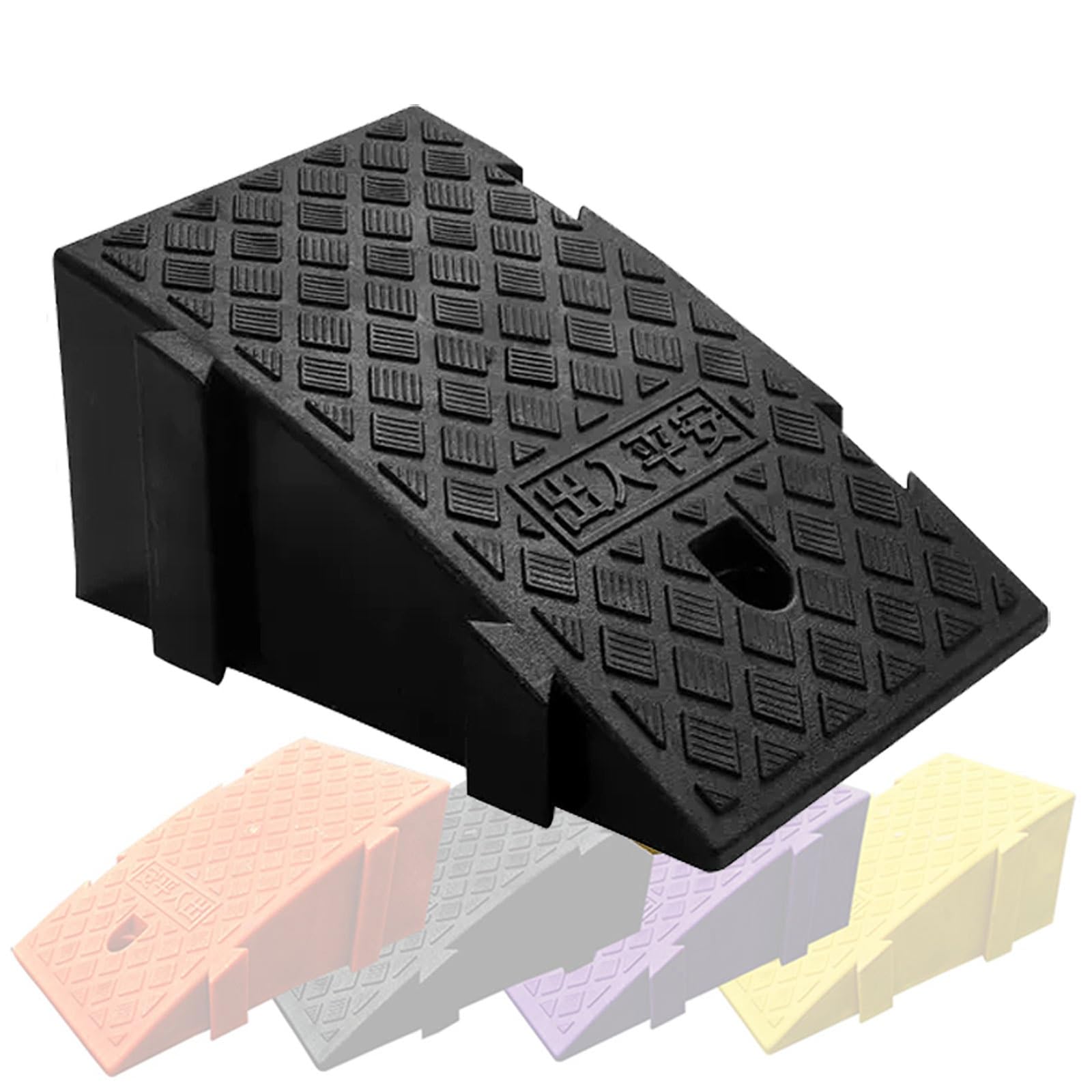 Rampas de Bordillo Rampa Acceso Coche Portátil Rampa de Umbral Antideslizante Rampas para Sillas de Ruedas 1 Paquete para Carretillas Elevadoras Camiones Autobuses Coches(Black,L25xW45xH19cm)