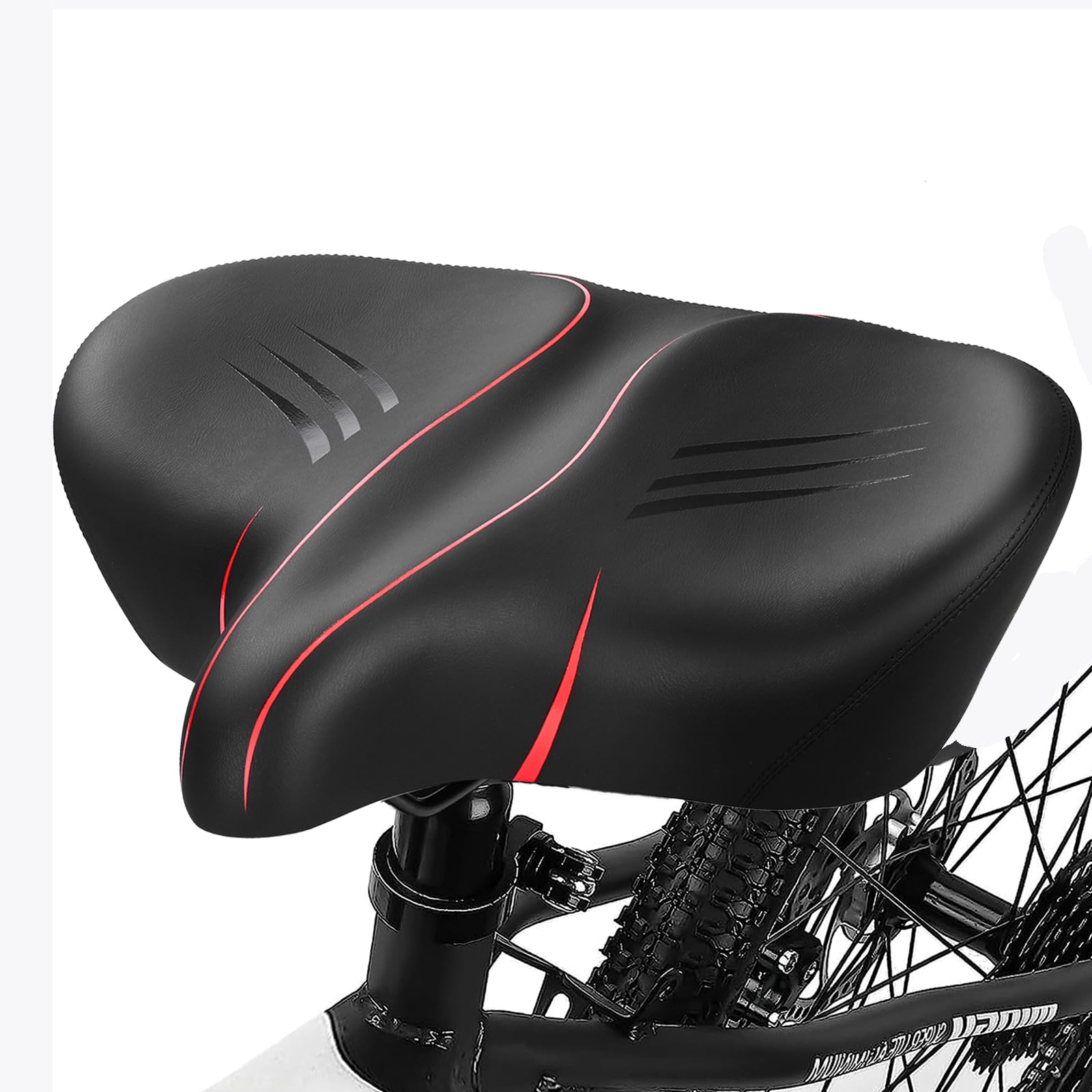 Oversized Bike Seat for Peloton Bike & Bike+,Comfort Wide Bike Seat Cushion for Women Men, Bicycle Seat Replacement Compatible with Peloton, Spin Bike, Exercise Bike or Road Bike